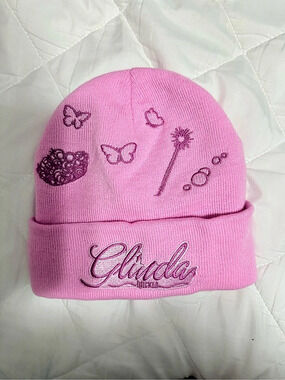 Wicked Glinda Pink Embroidered Beanie Hat NWOT
